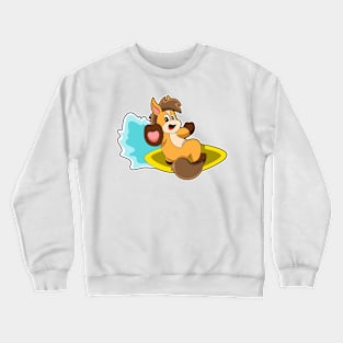 Horse as Surfer with Surfboard Crewneck Sweatshirt